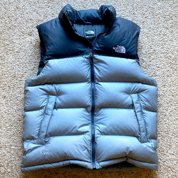 The North Face Men’s Nuptse 700 Down Insulated Vest Gray Asphalt Sz M - Picture 2 of 16